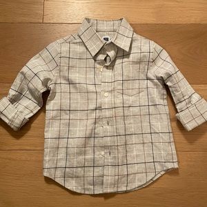 Janie and Jack Boys Gray Button-down 2t